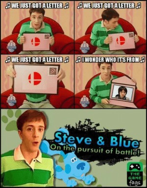 Steve and Blue for Smash Bros. - meme