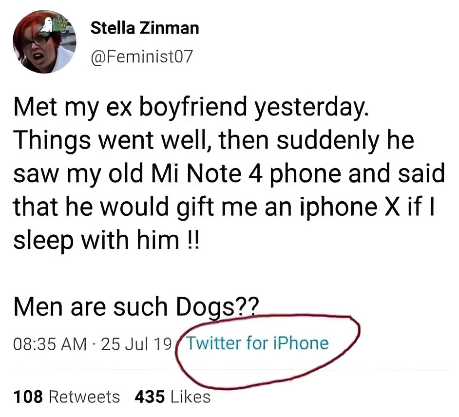 Ex boyfriend pays with an iphone X - meme
