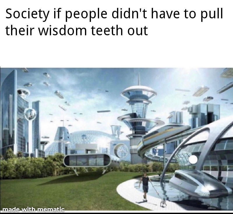 that is why... wisdom teeth=STONKS - meme