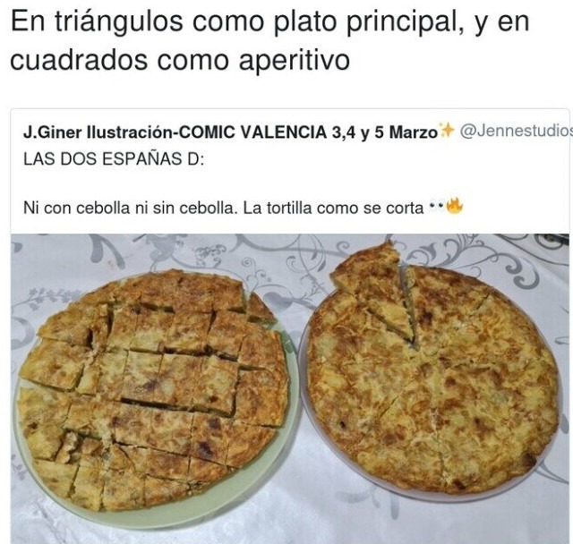 Solucionado el debate de la tortilla española - meme