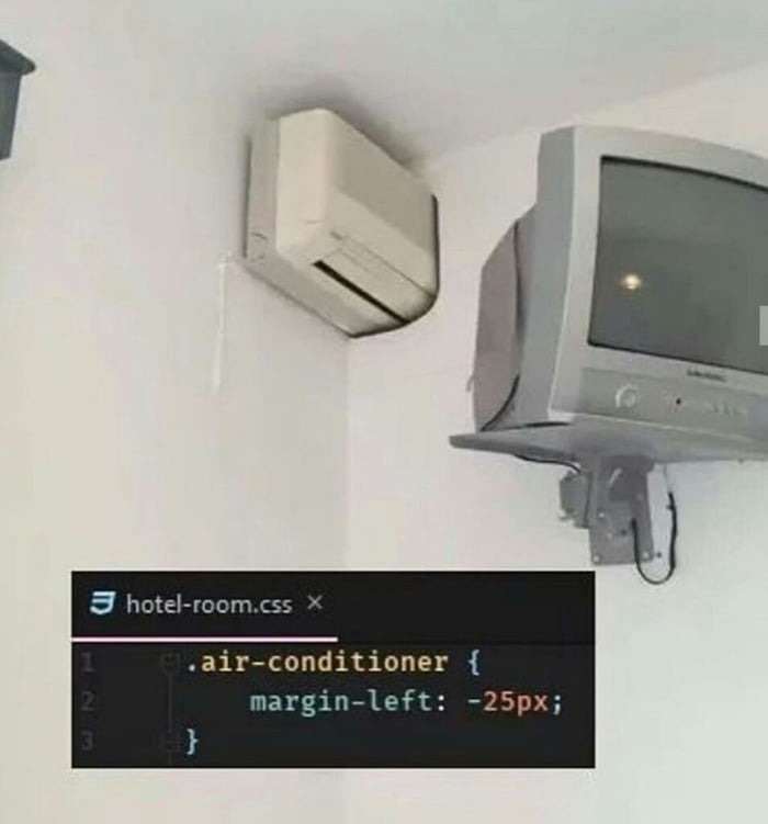 Careful when using negative spaces in CSS - meme
