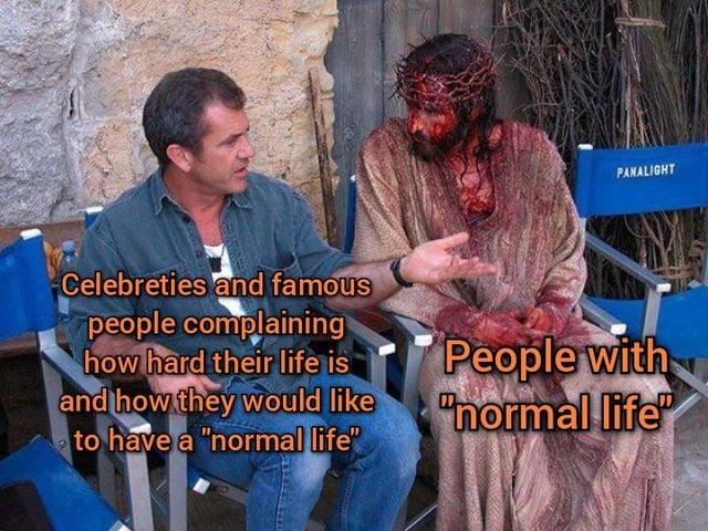 Celebrities vs normal life people - meme