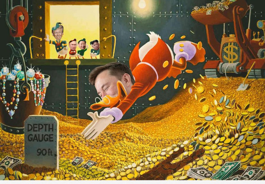 Balthazar Musk + Donald Duck + Poupou + Xixi + Kiki - meme