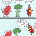 Beer over broccoli