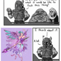 Drawing by @Faebelina on Twitter, comic by completelyseriouscomics.com