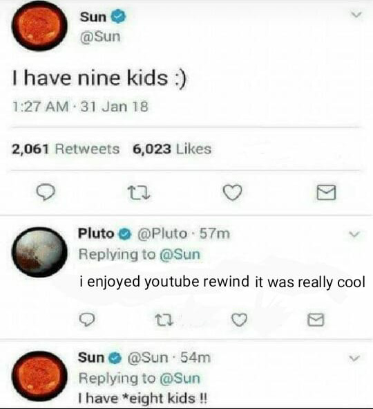 The sun has now 8 kids - meme