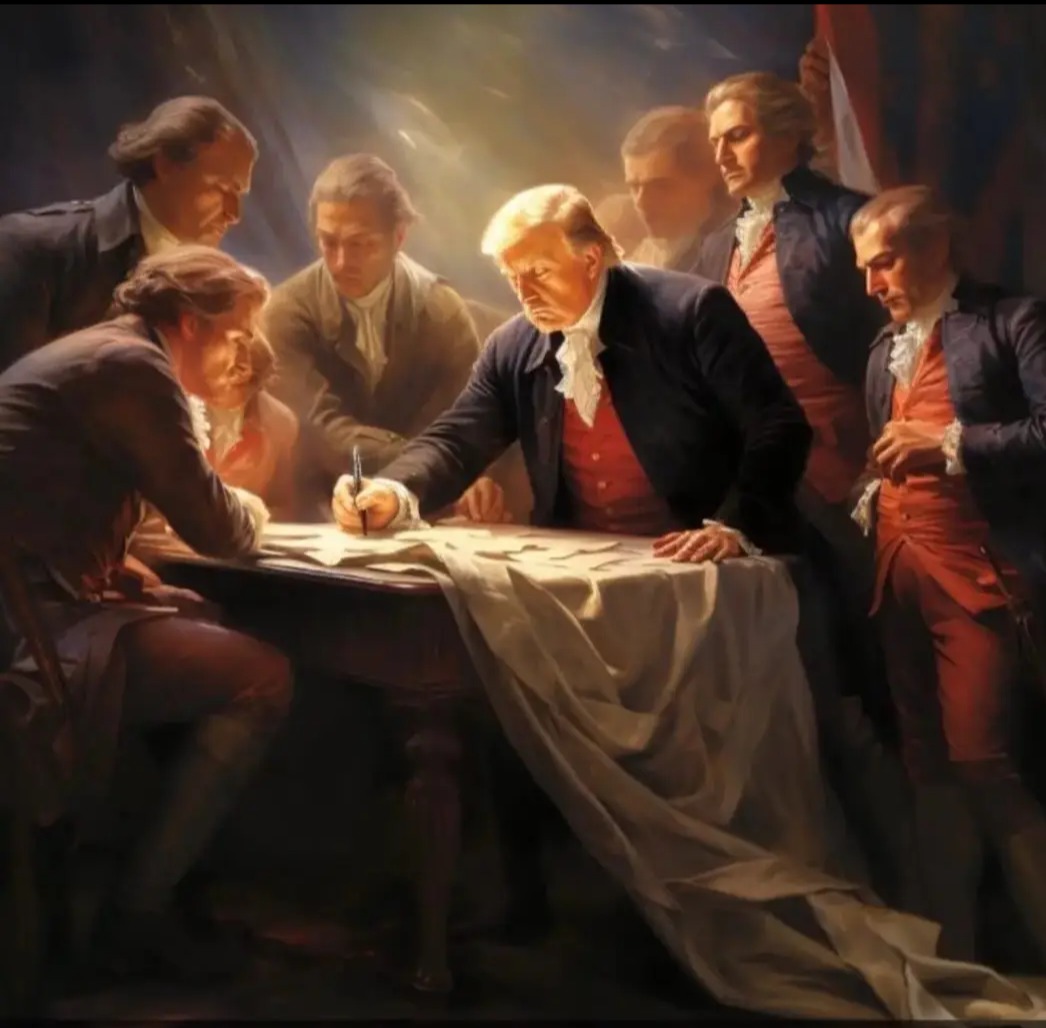 I love historical photos colorized. Like the signing of the Declaration here - meme