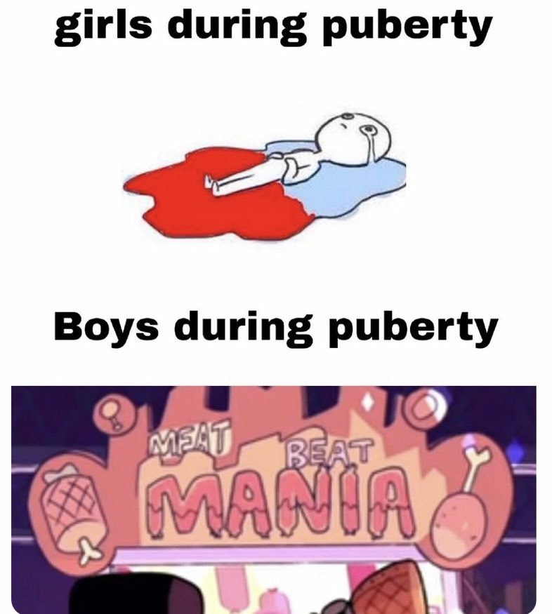 wiping boogers on puberty - meme