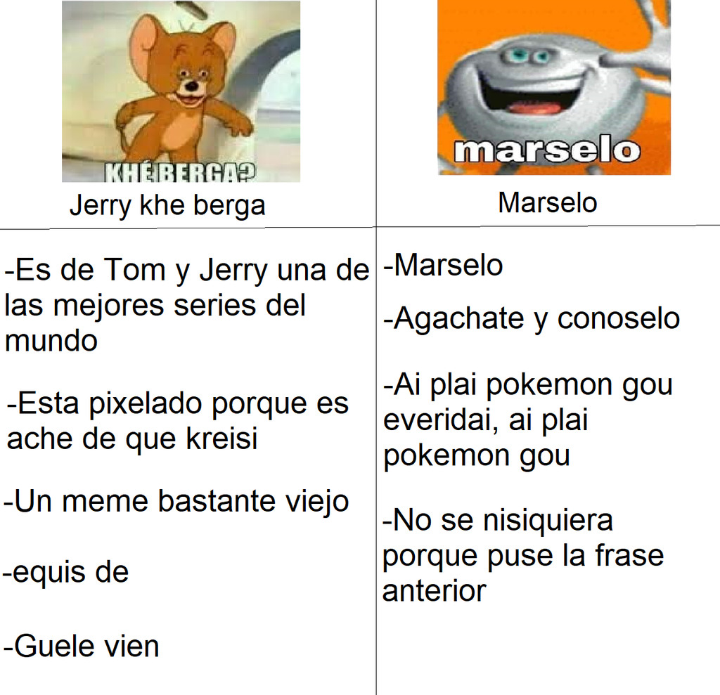 Jerry khe berga vs Marselo - meme