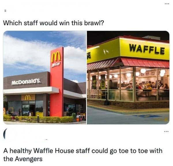 Waffle House staff like ufc fighters - meme