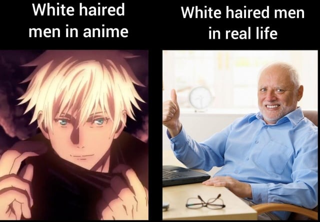 White haired men - meme