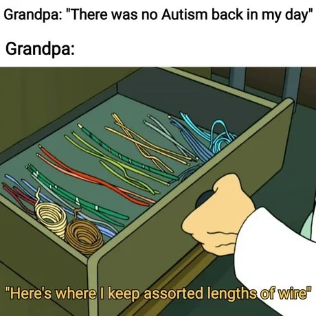 Grandpa: 'Autism didn't exist back then'... Grandpa, there's a lot you don't get, lol. - meme