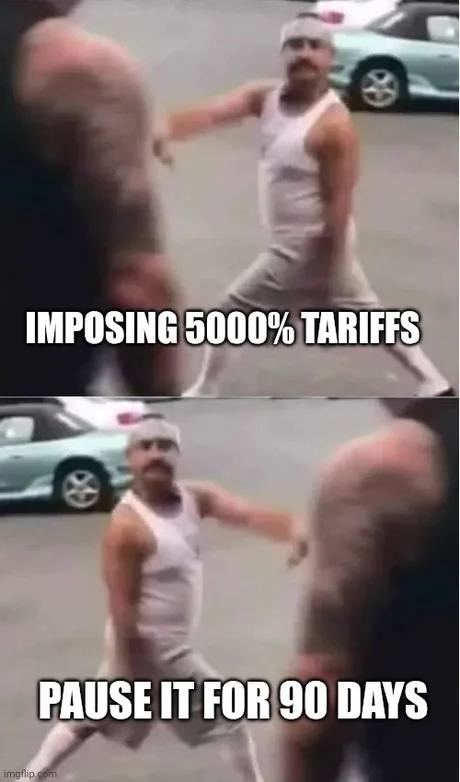 5000% tariffs? Just hit the pause button like it’s Netflix - meme