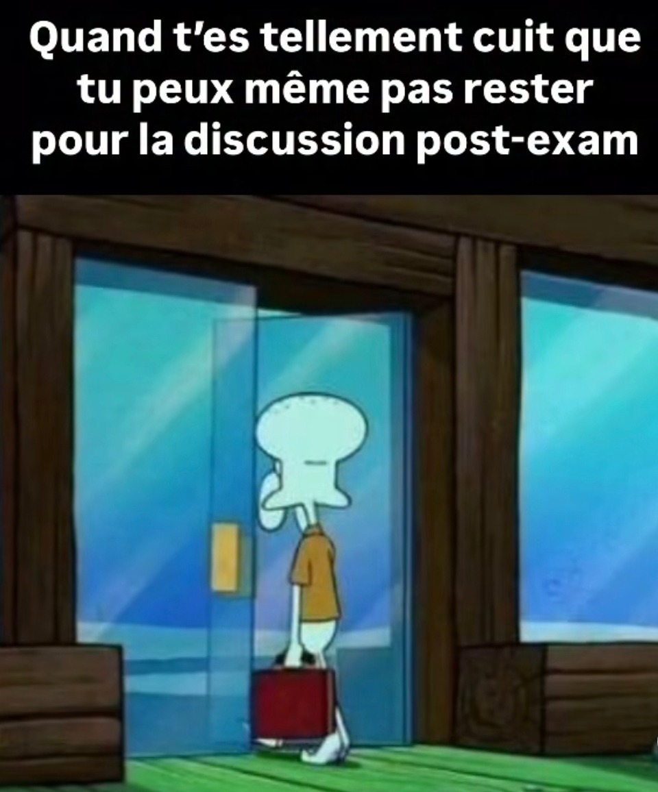 Quand t’es cuit au point de zapper les potins post-exam - meme