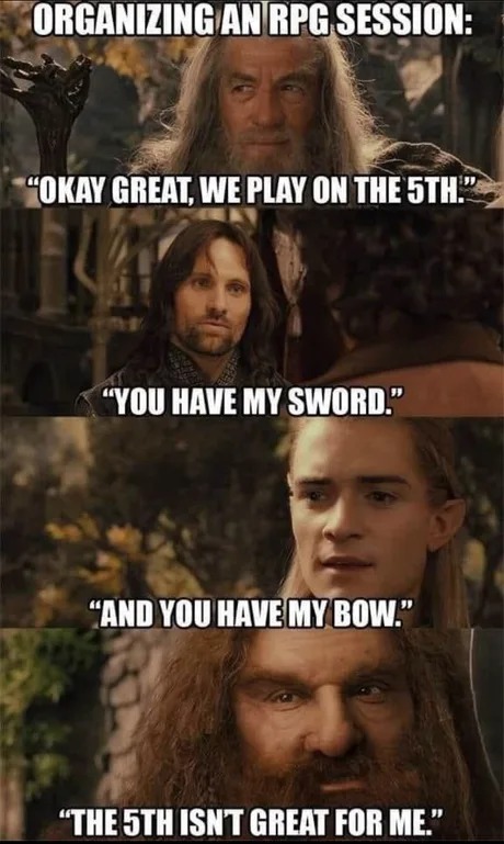 D&d meme with the lord of the rings