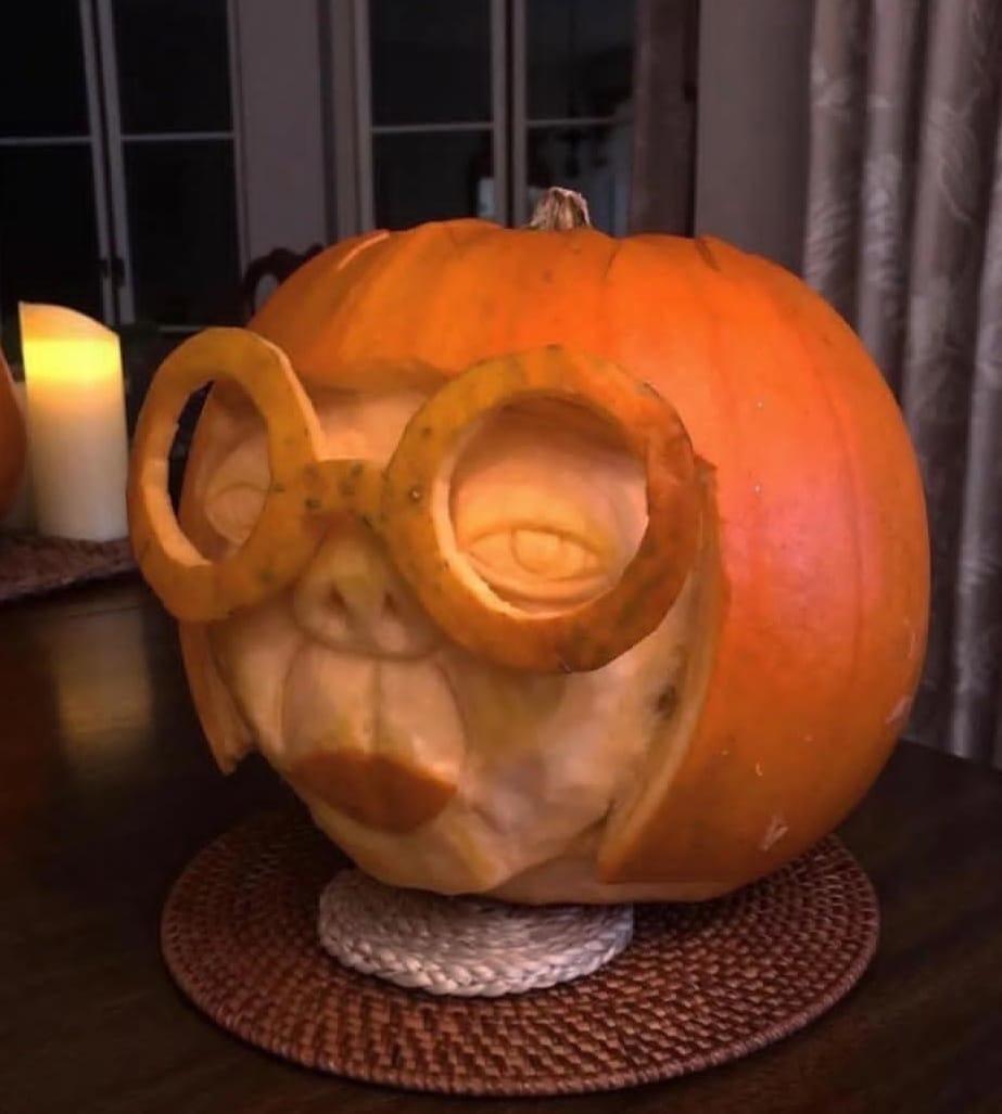Edna Moda crafteada en calabaza para Halloween - meme