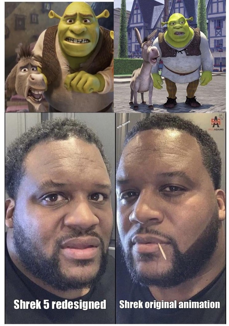 Shrek vs Shrek 5 meme