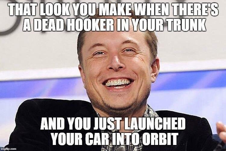 The reason why Elon Musk launched a car into orbit - meme