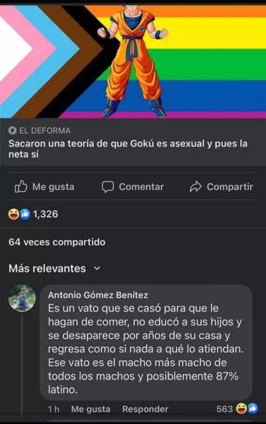 Goku es asexual, de latinoamérica o ambos? - meme