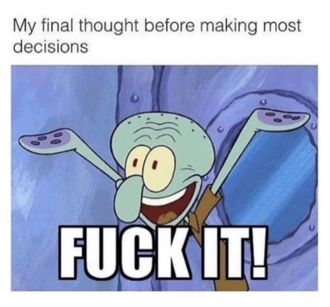 Making decisions kinda sucks - meme