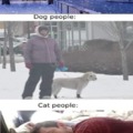 Cat people during winter