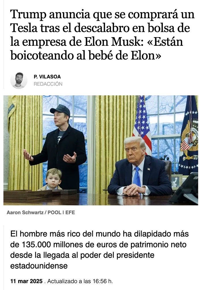 Trump está promocionando Tesla - meme