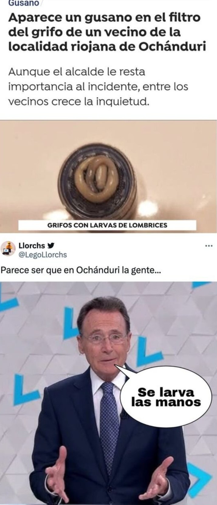 ¿Grifo o criadero de gusanos? Cosas de pueblo - meme