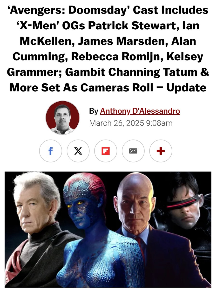 The Doomsday Avengers cast is just a superhero reunion tour - meme