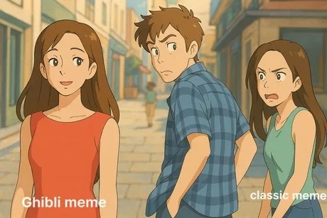 Classic meme vs Ghibli meme. Choose your fighter