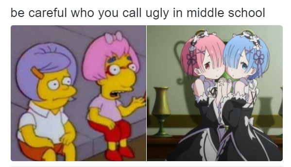 rem and ran from re:zero - meme