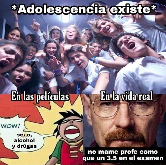 Adolescente en la vida real - meme