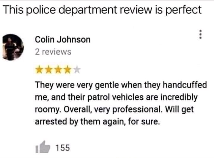 funny police department review