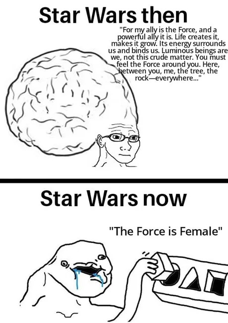 The force before and now meme