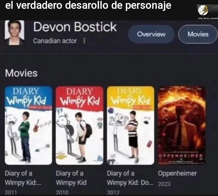 Esto si es desarrollo de personaje - meme
