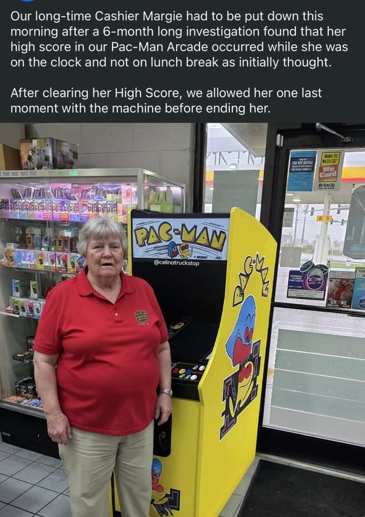 Margie got fired over Pac-Man crimes - meme
