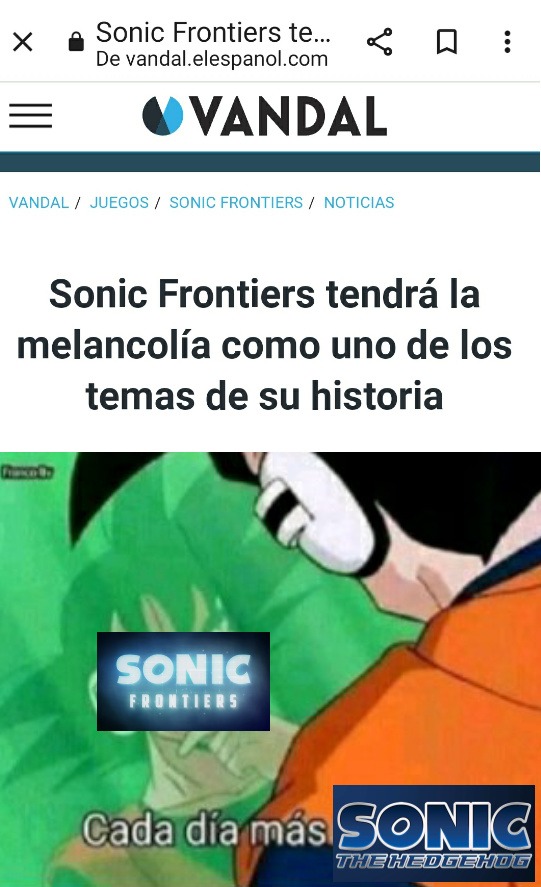 Cada día mas Sonic 2006 - meme