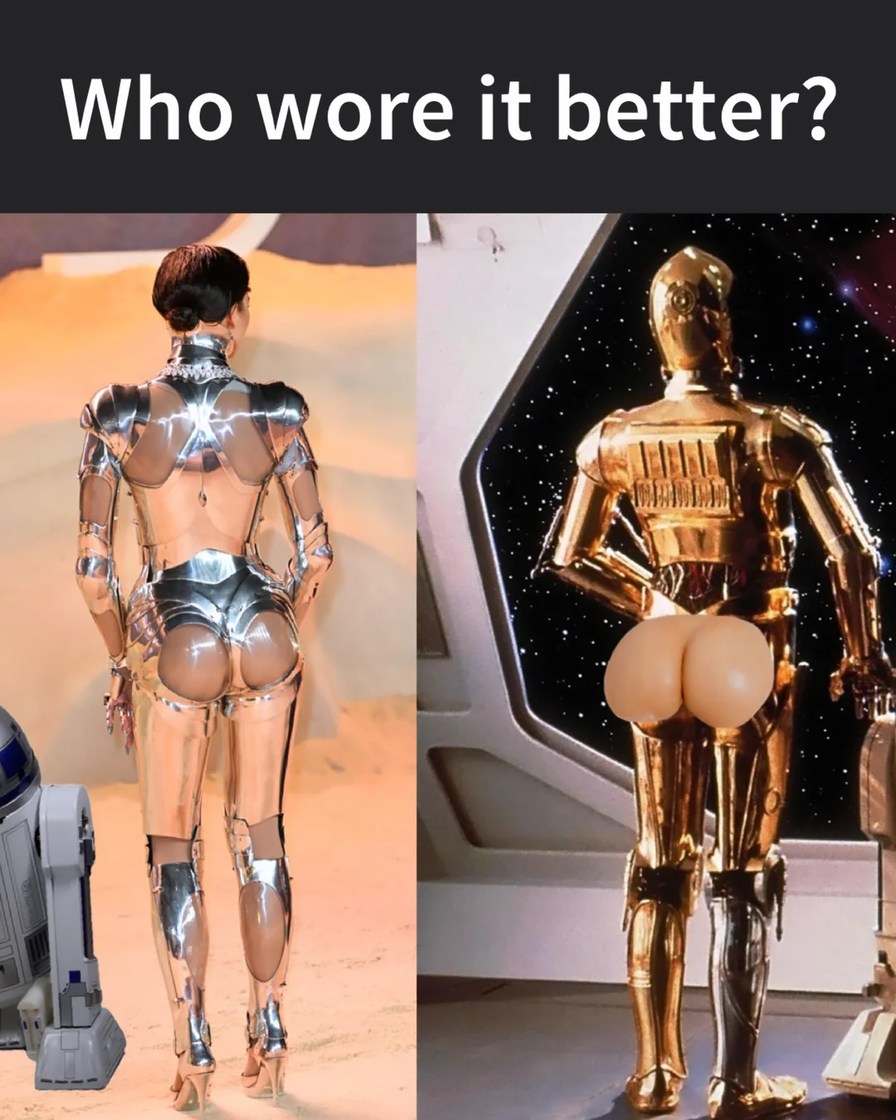 Zendaya robot suit and C3PO - meme