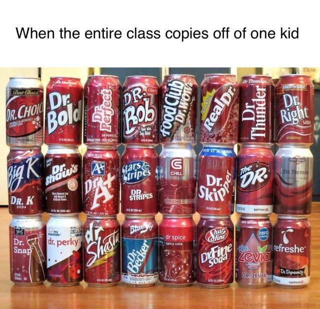 When the entire class copies off of one kid - meme