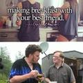 Making breakfast with your best friend