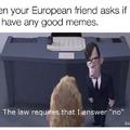 When your European friend asks if you have any good memes