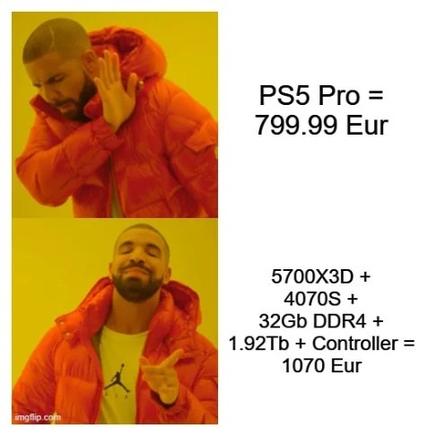 WTF Sony 950 € for a PS5Pro with disk drive and a vertical stand - meme
