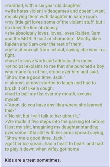 Anon's daughter being based by playing metal gear rising - meme