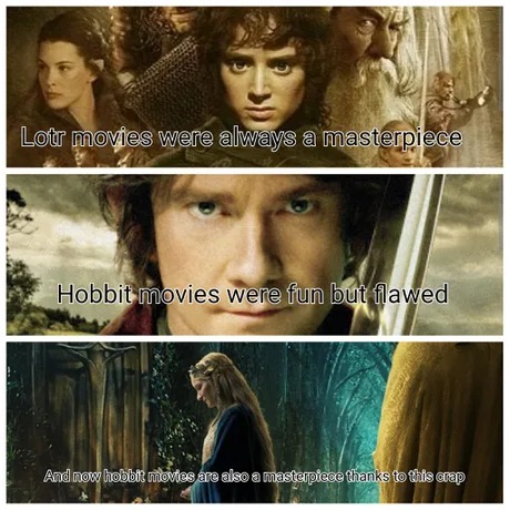 Lotr vs The Hobbit vs The rings of power - meme