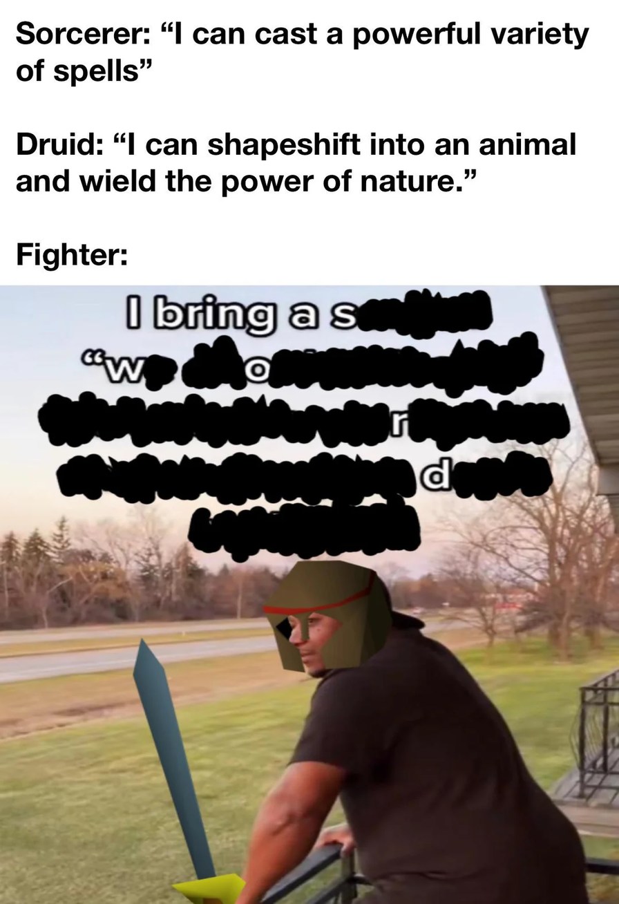 Dnd fighters - meme