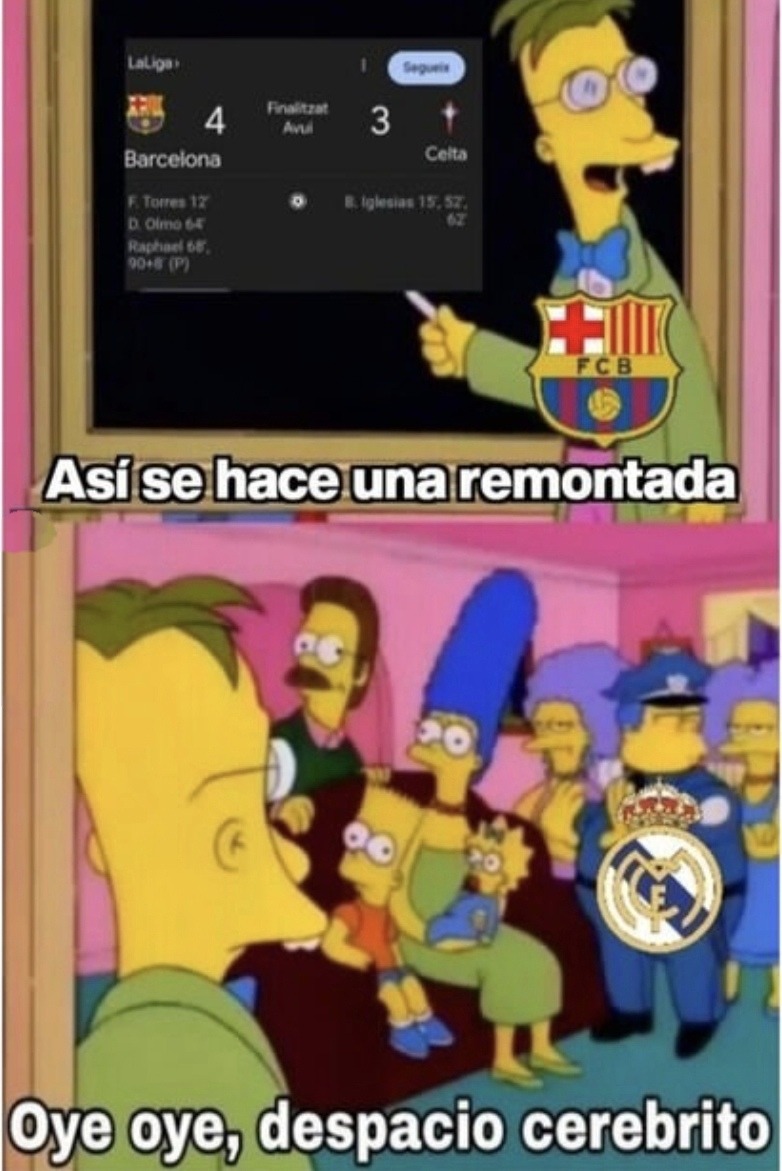 Así se hace una remontada... pero tú tranquilo, cerebrito - meme