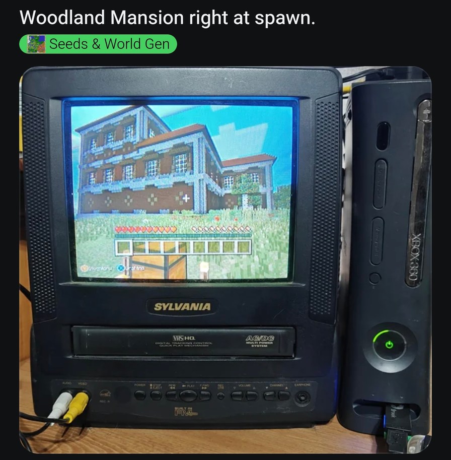 Minecraft gods blessed you with a mansion at spawn - meme