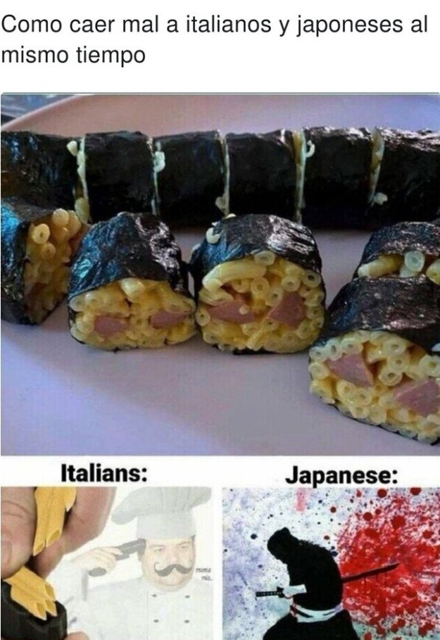 Sushi de pasta - meme