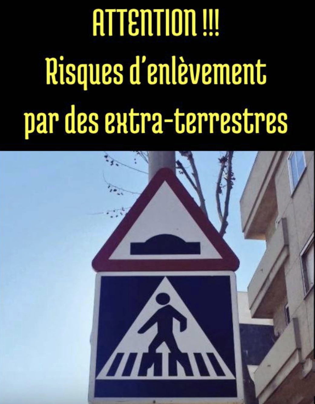 Les aliens vont nous kidnapper et j'ai même pas fini mes pâtes - meme