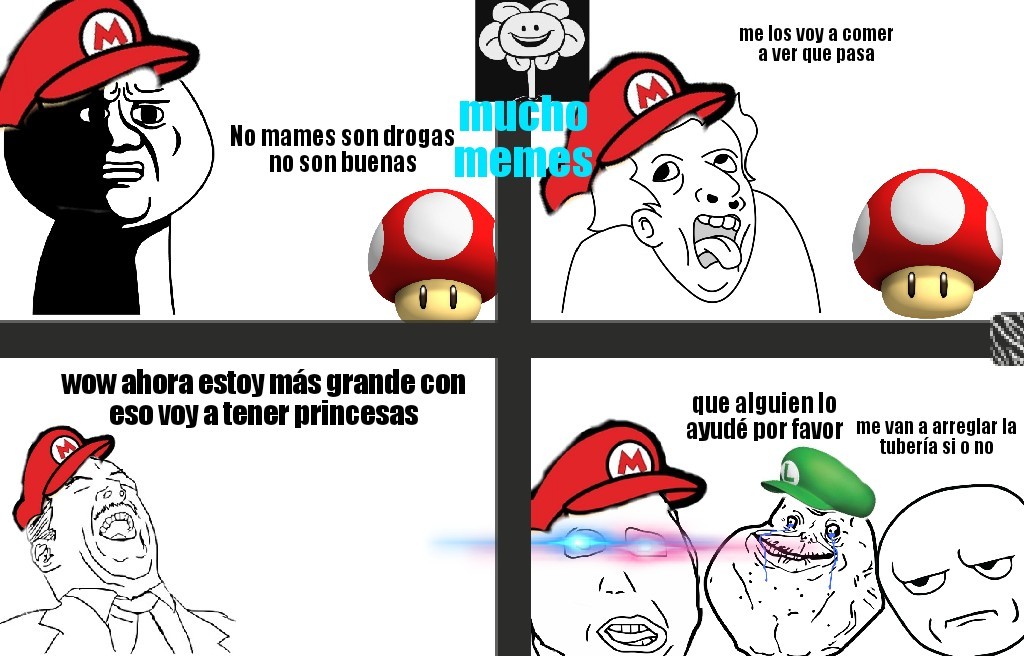 Damas y caballeros así es la historia de Mario - meme