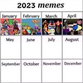 Calendario de memes 2023 (lo estaré actualizando a inicios de cada mes)